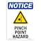 Signmission OSHA Sign, 24" H, 18" W, Aluminum, Pinch Point Hazard Sign With Symbol, Portrait, 1824-V-17289 OS-NS-A-1824-V-17289 - alternate 1
